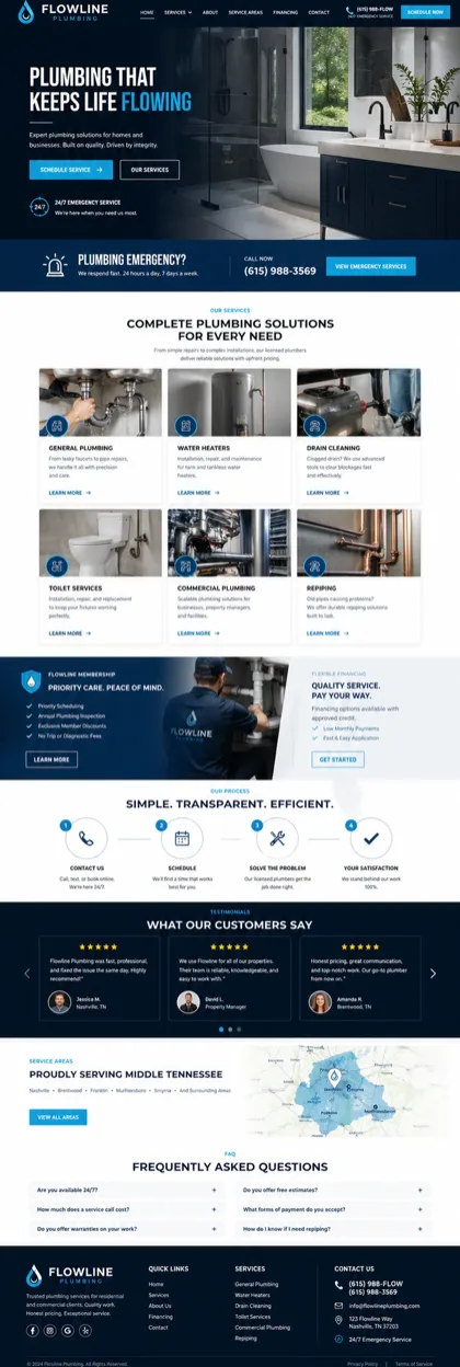 FlowLine Plumbing, un site Web conçu et réalisé par XitPlan