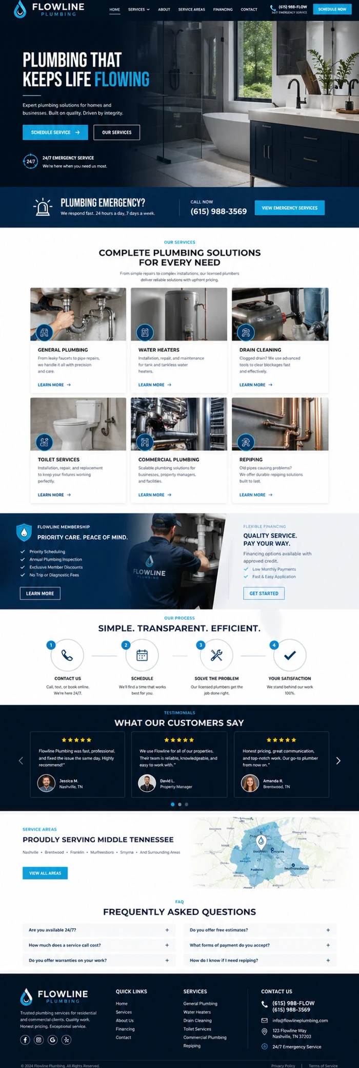 FlowLine Plumbing, un site Web conçu et réalisé par XitPlan