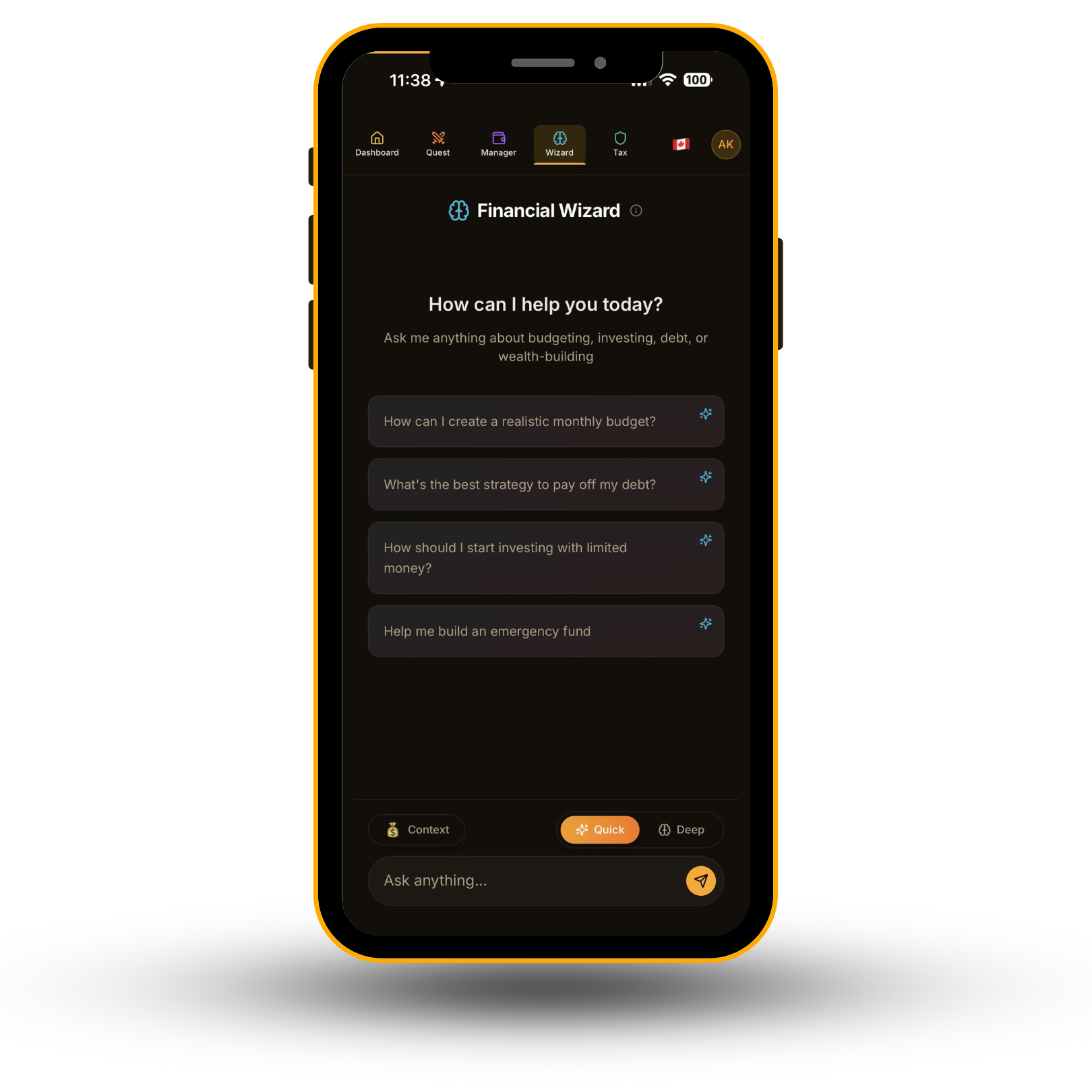 FreedomOS Financial Wizard Screenshot