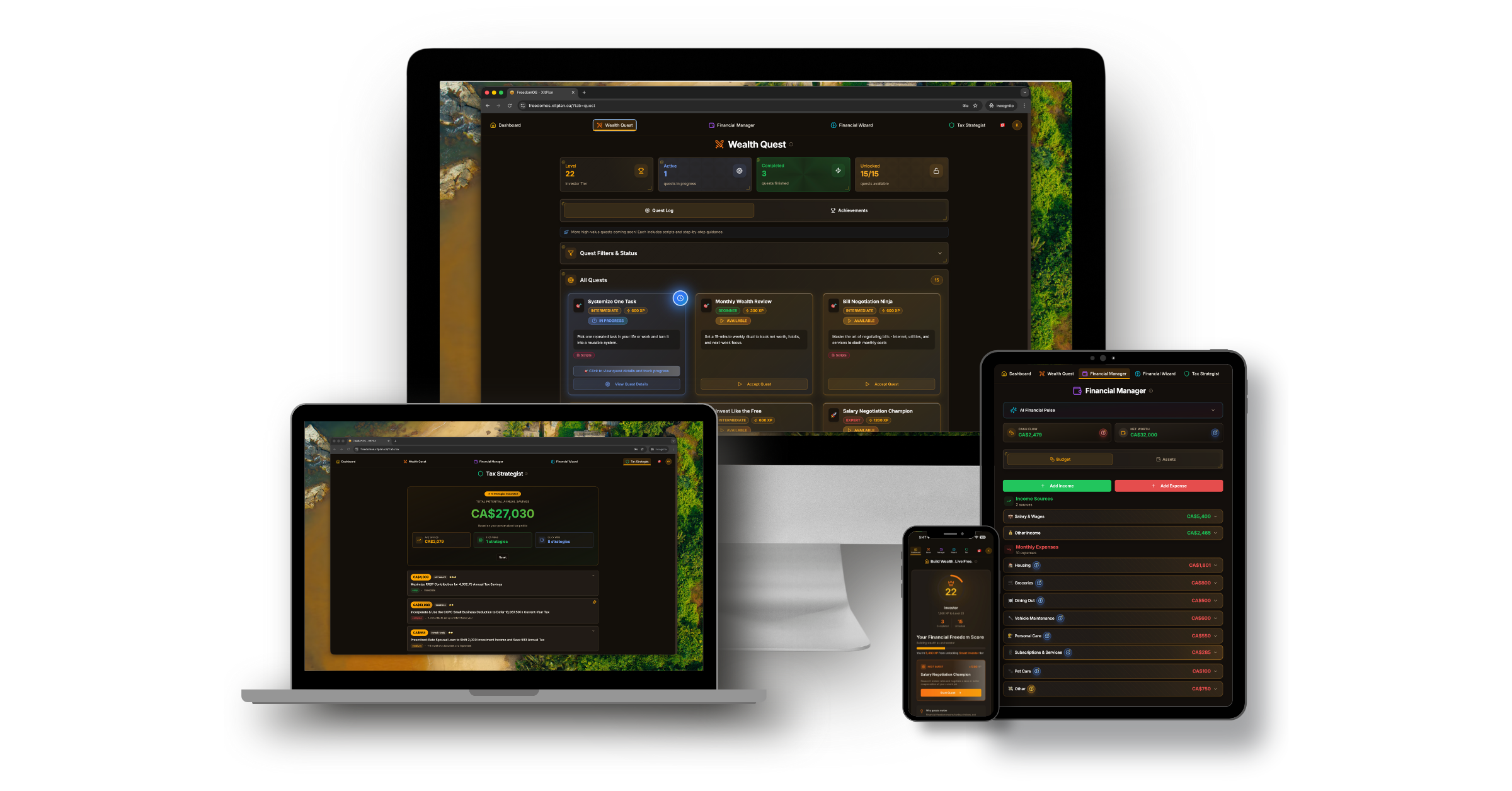FreedomOS Devices Mockup